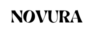 Black 'NOVURA' logo on a white background